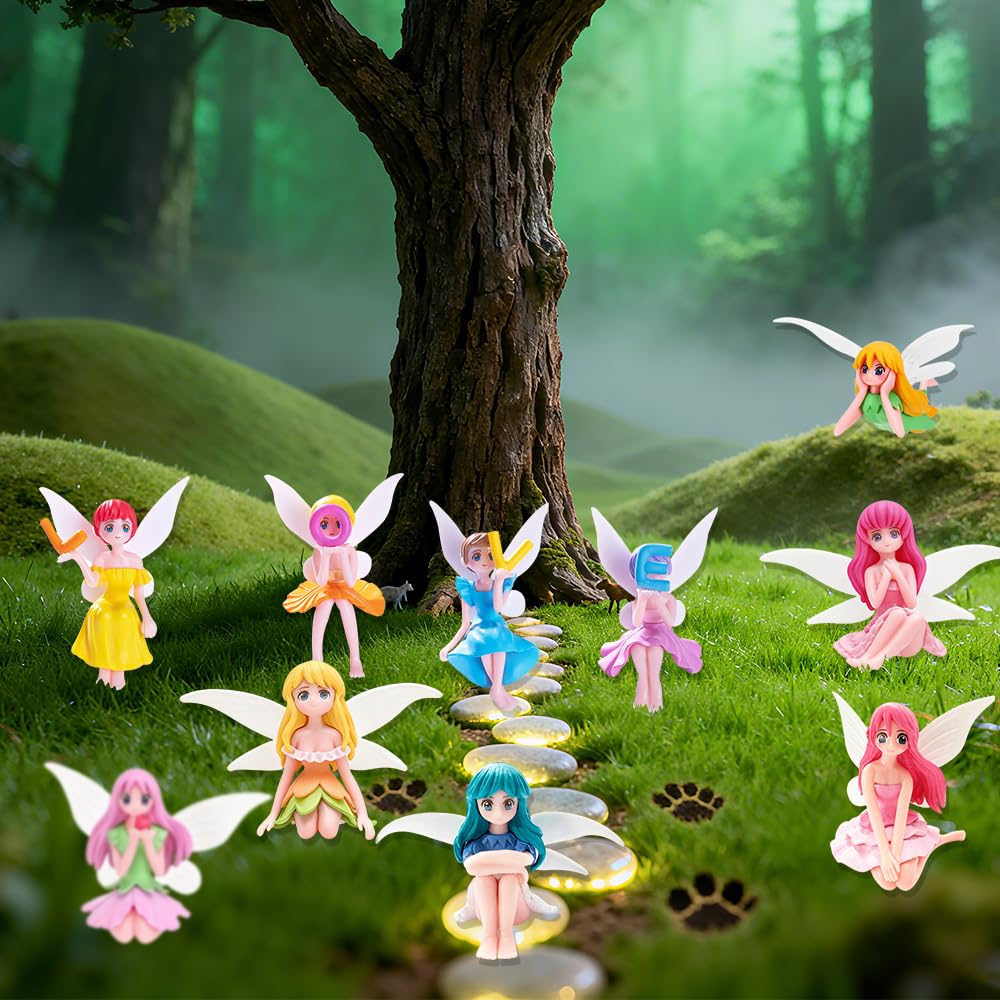 AWEELON 12-piece fairy collection featuring varied poses for creative setups.