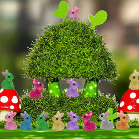 AWEELON miniature garden bunnies fit in potted plants and mini landscapes.