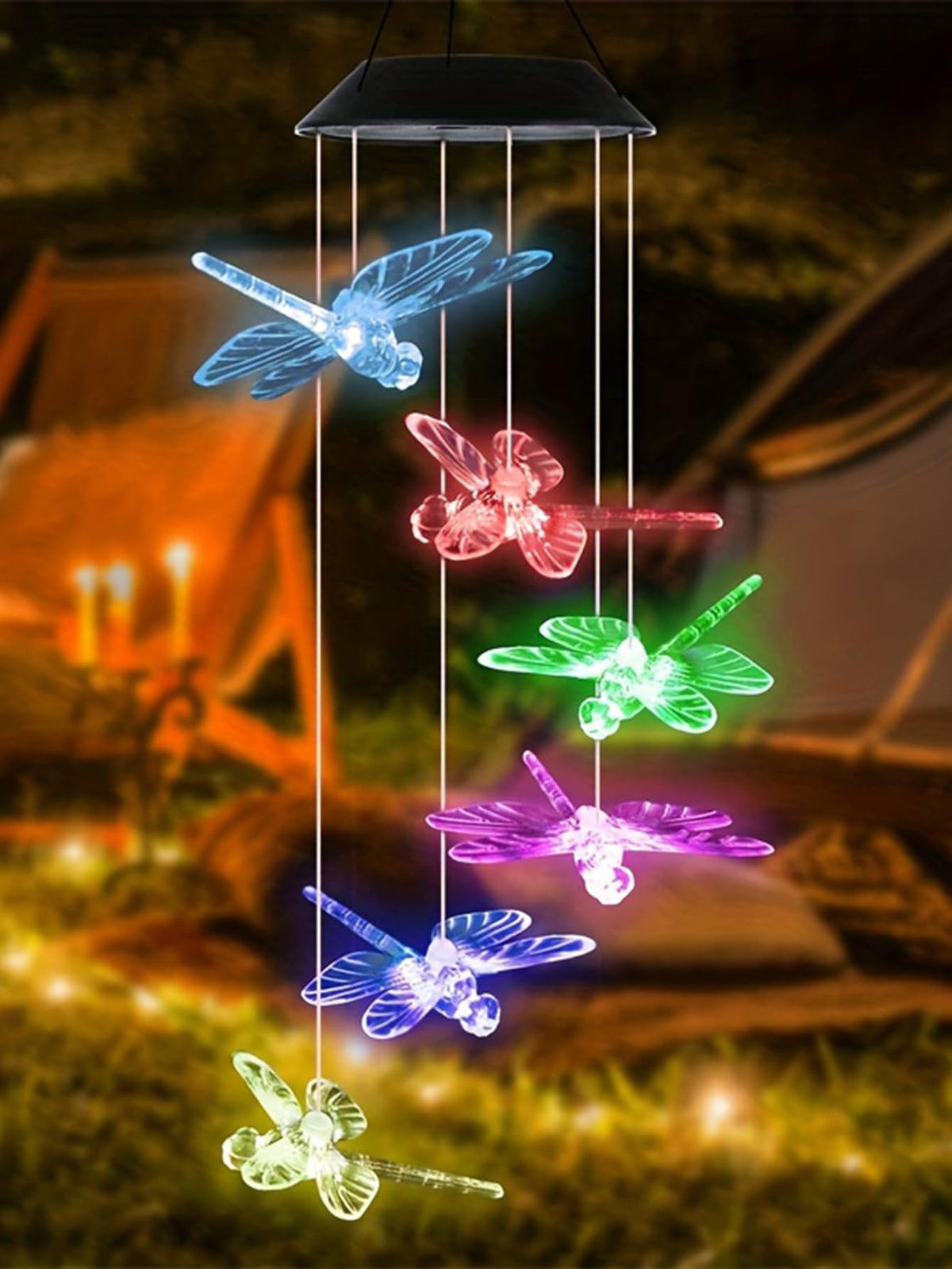 AWENDIETOU color changing crystal ball highlights backyard decor and mood with dynamic hues.