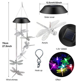AWENDIETOU dragonfly light hanging outdoor adds serene lighting along patios or pathways.