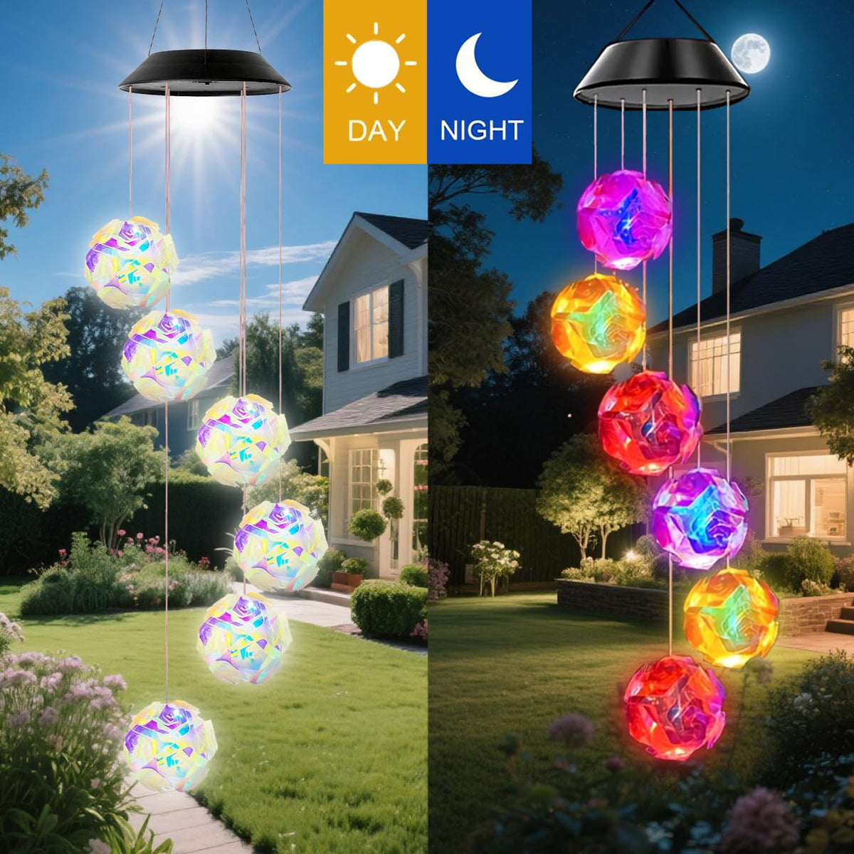 AWENDIETOU Mother's Day gift rose ball light for outdoor decor