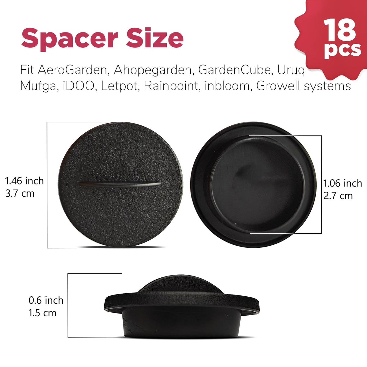 Close-up of Awesome Plant spacer cap highlighting durable plastic texture.