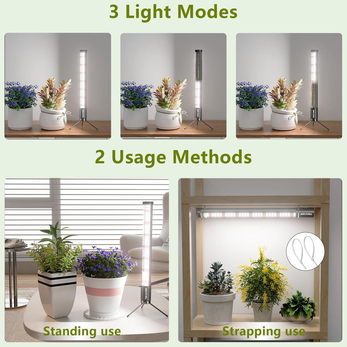 AWLYLNLL aluminum-shell construction keeps the LEDs cool for durability.
