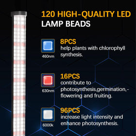 AWLYLNLL seed-start light with 120 LEDs aids healthy germination.