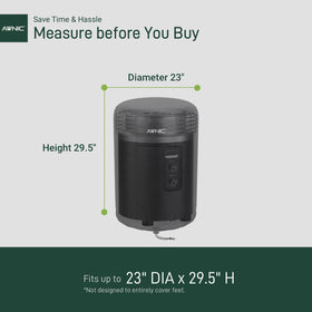 Dual-sided drawstring system on AWNIC cover resisting wind