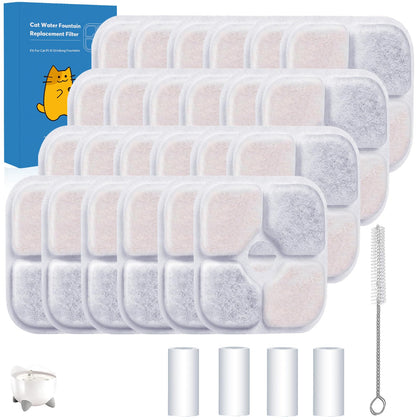 AWoHH pixi compatible filter 24 pack shows complete replacement kit for cat fountain
