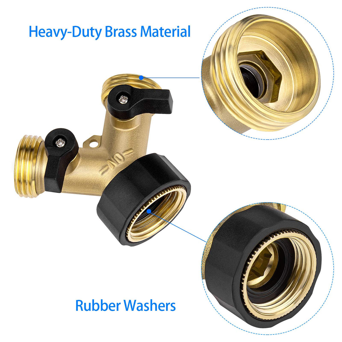 Awpeye rubber handle flow control ensures easy operation while watering the lawn.