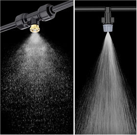 Awpeye outdoor misting system on patio for cooling
