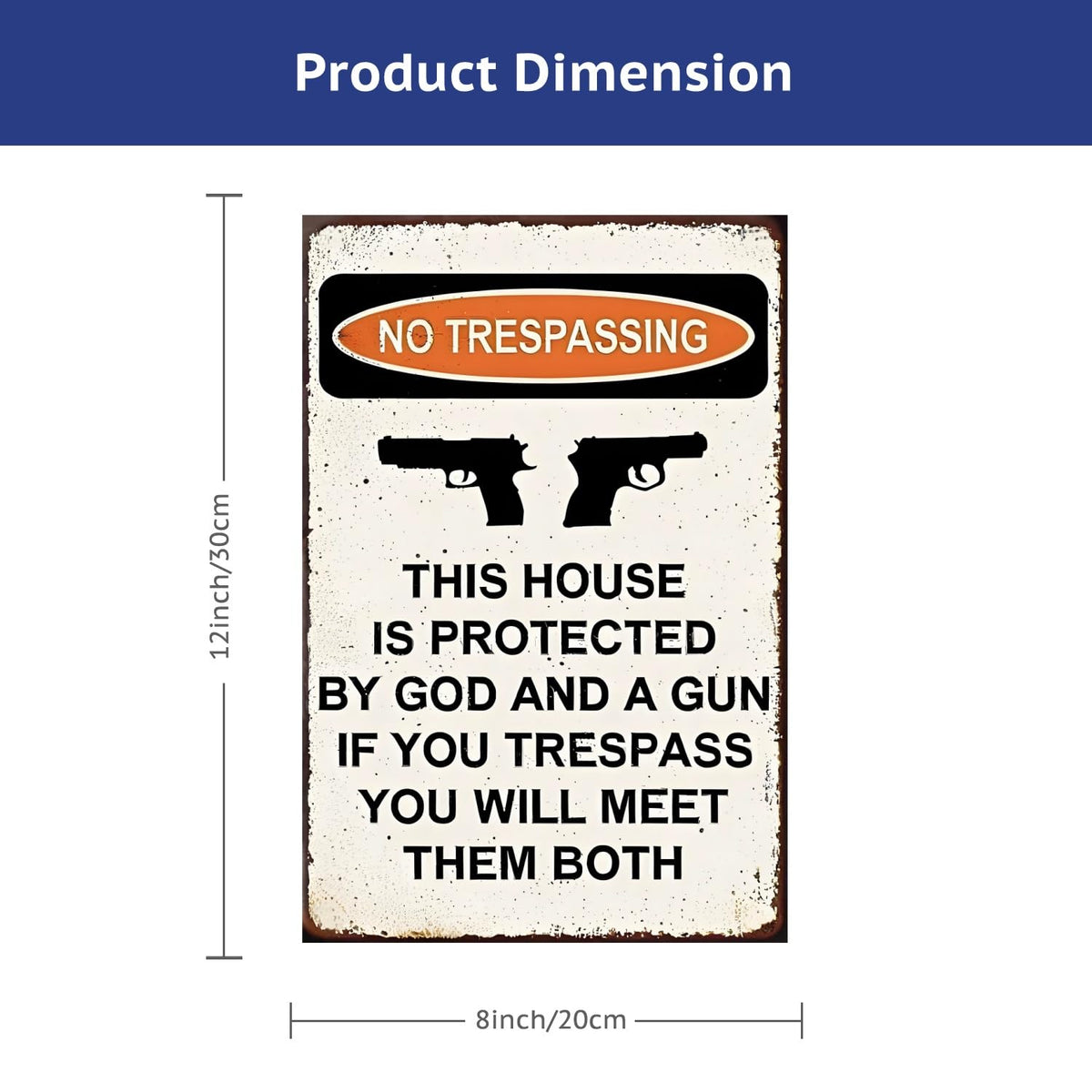 awrjdos Pre-drilled holes sign for quick fence or door mounting.