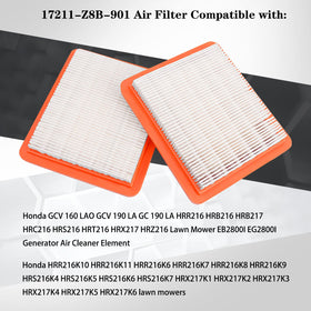 AWSZH air filter for Honda GC190 engines, pack of 2 for reliable performance