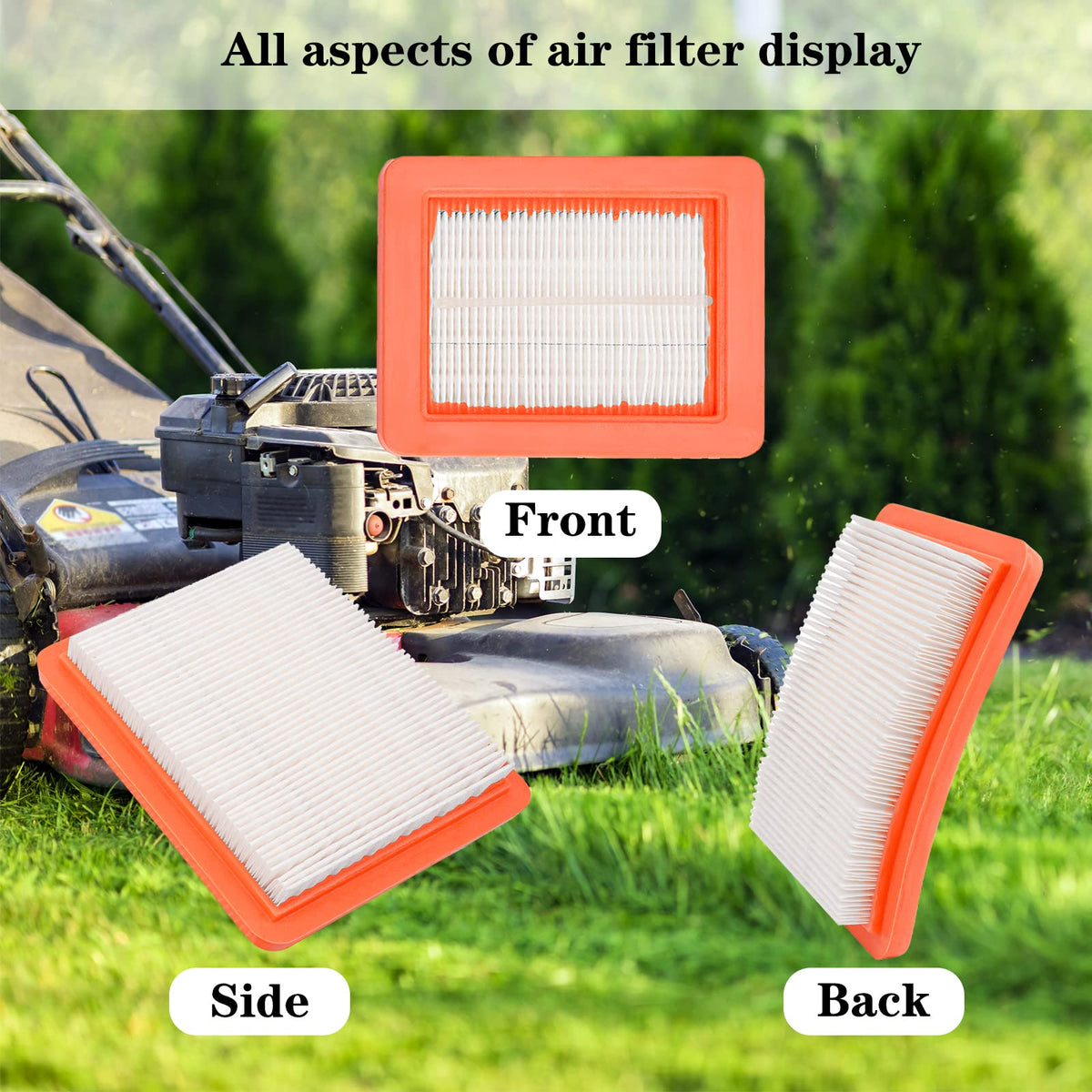 AWSZH universal air filter with metal mesh protection, pack of 2