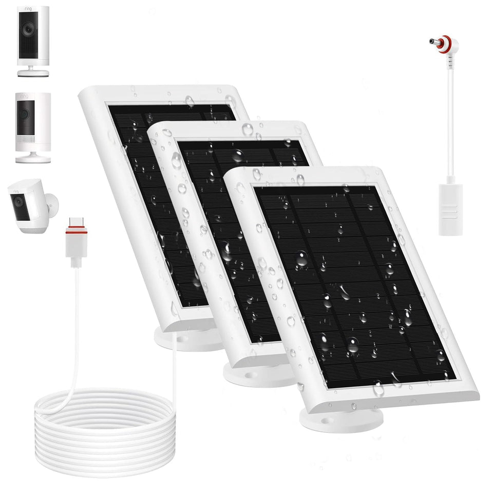 Awwndd 3-pack solar panel for Ring Cam pack shot powers outdoor security.