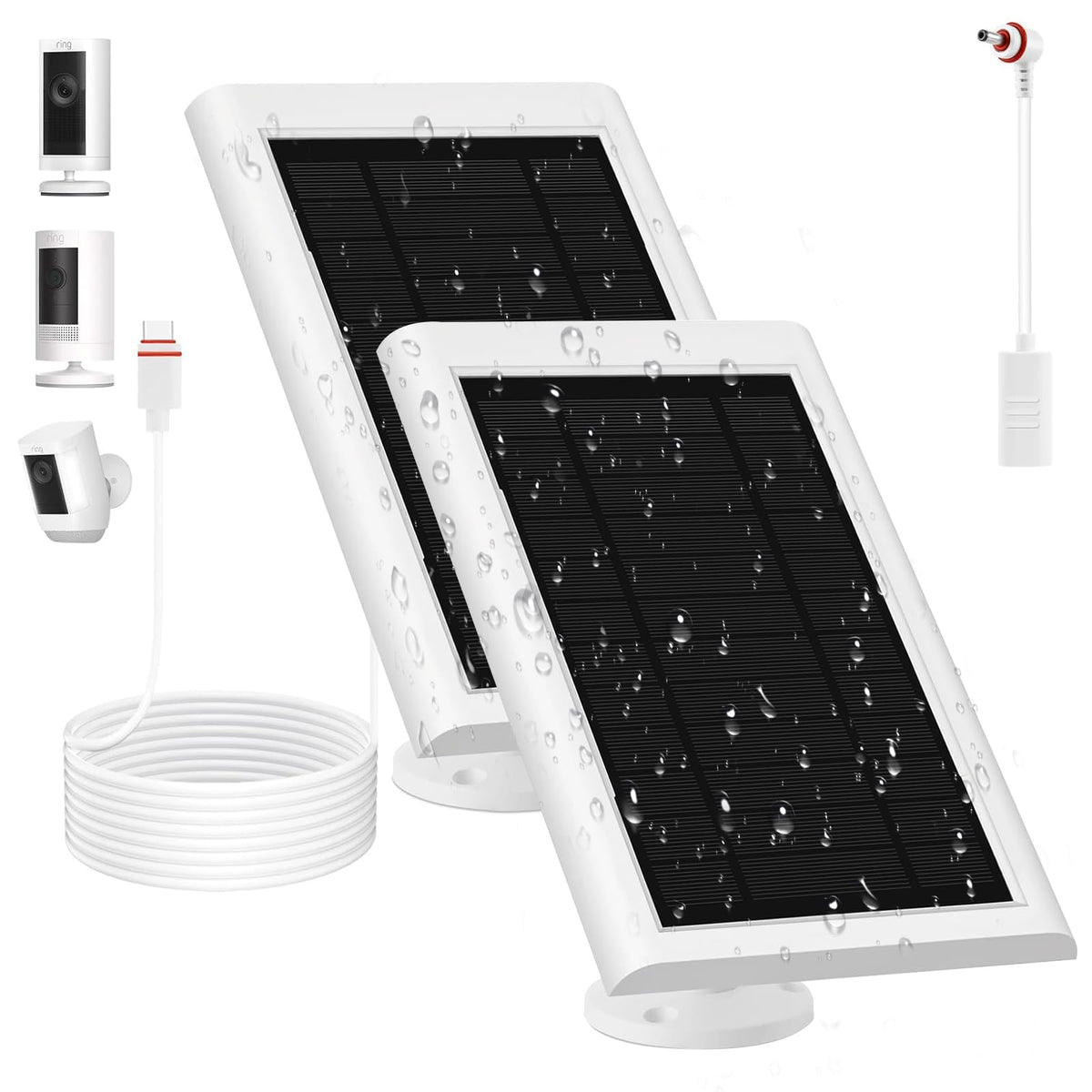 Awwndd solar panel for Ring Camera 2nd Gen with 10ft cable enables continuous power