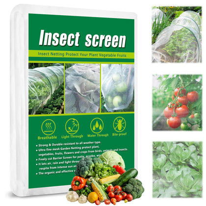 Axcoix 10x50ft garden mesh netting over a raised bed provides reliable pest protection.