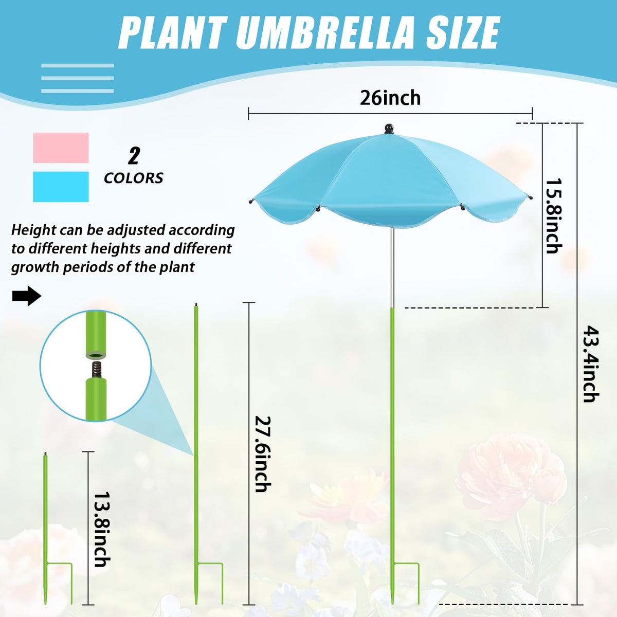 Axcoix pink and blue color pack adds colorful shade while protecting seedlings