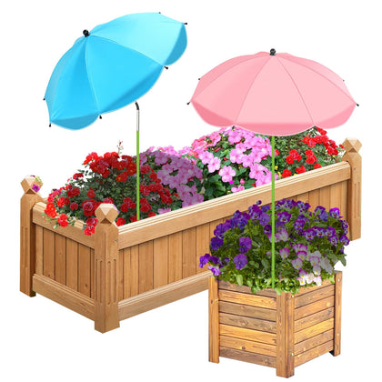 Axcoix plant umbrella with 26-inch diameter provides broad sun shade for pots