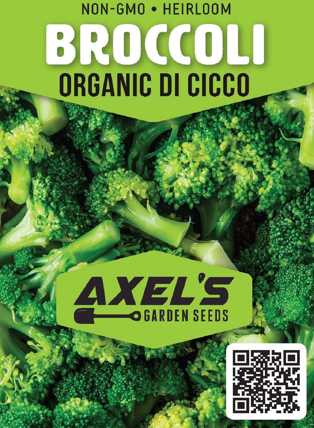 Axel's Garden Seeds Di Cicco broccoli seeds ready to plant in organic home gardens