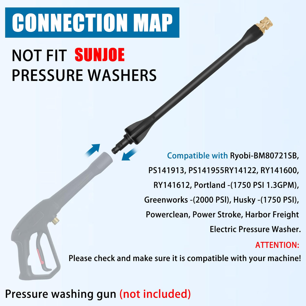 Portland-compatible wand ideal for spring-cleaning on driveways