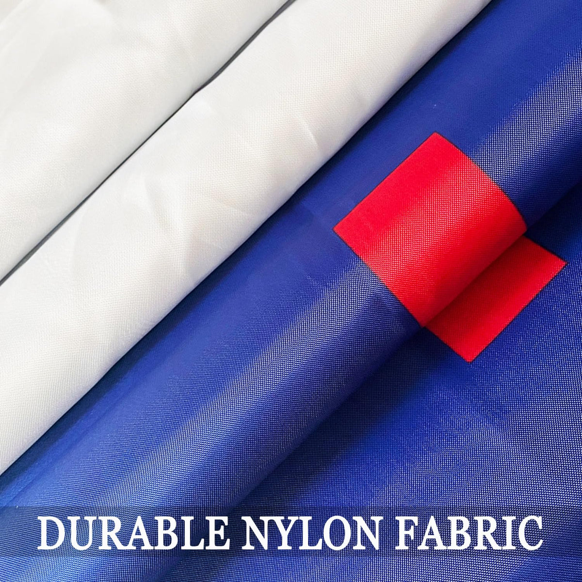AXJBW flag features four-row stitching for added durability.