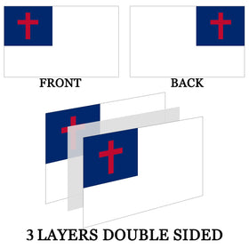 AXJBW Christian flag with oxford header reinforces wind resistance.