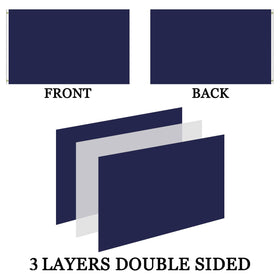 AXJBW Navy Flag shows canvas header and brass grommets for secure hanging.