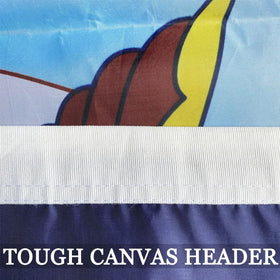 AXJBW Navy Flag features double-stitched edges for lasting resilience.