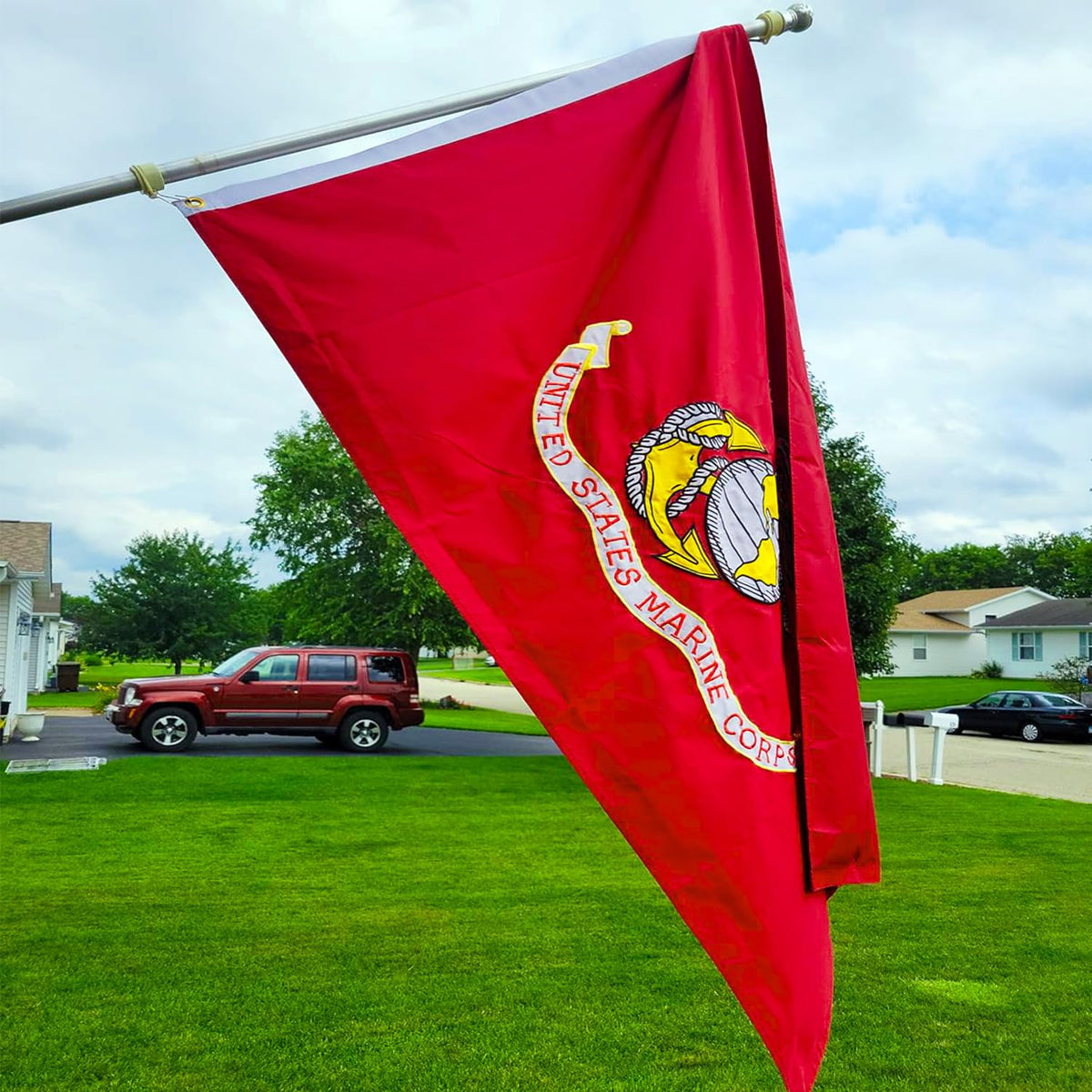 AXJBW USMC flag 3x5 outdoor banner ready for any weather