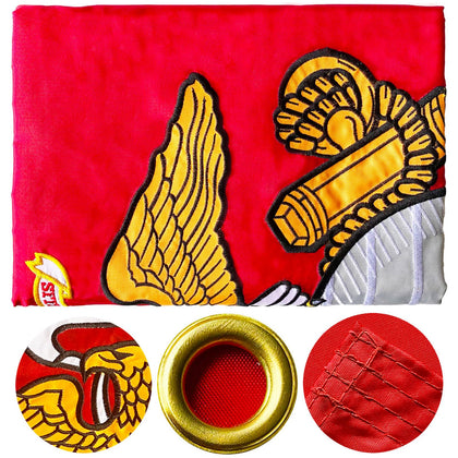 AXJBW USMC flag embroidery closeup showing durable texture