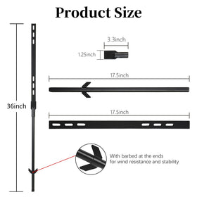 Axmorety barbed base anchors signs securely against wind and rain.