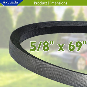 Axyuada belt packaging highlights compatibility with multiple mower brands.