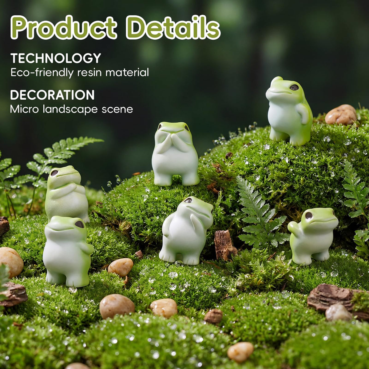 Ayadon fairy garden frogs set adds whimsical charm to plant pots and displays.