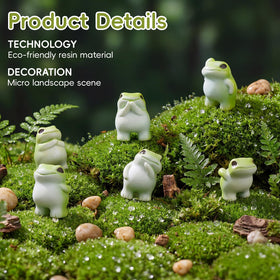 Ayadon fairy garden frogs set adds whimsical charm to plant pots and displays.