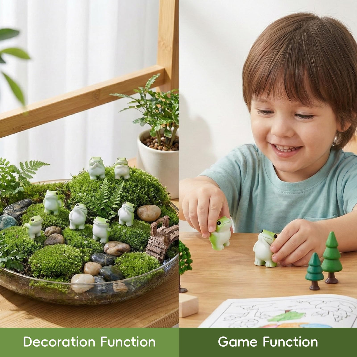 Ayadon pond decor frogs miniatures enhance water features and garden scenes.