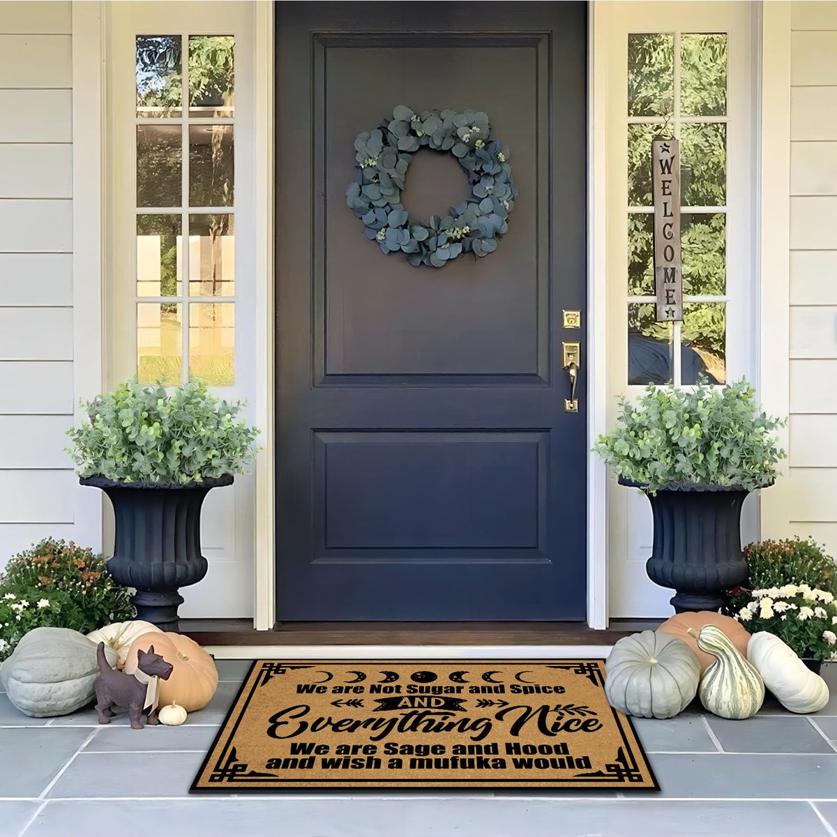 Ayatow mat with non-slip back helps keep moisture at the doorstep.