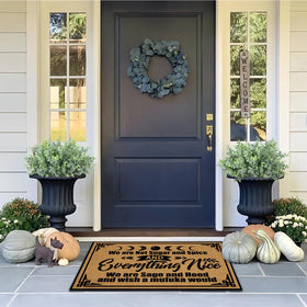 Ayatow mat with non-slip back helps keep moisture at the doorstep.