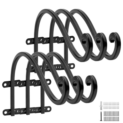 AYAYGD 6-pack plant hangers outdoor, sturdy steel ready for heavy baskets