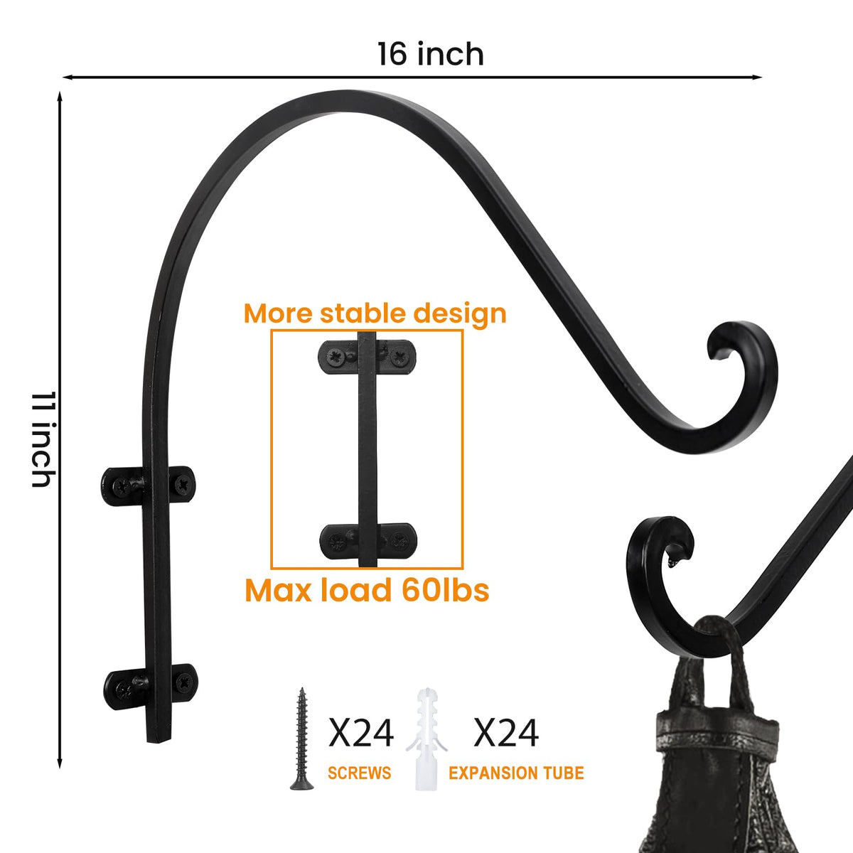 AYAYGD heavy-duty bracket supports up to 80 lbs for versatile outdoor use
