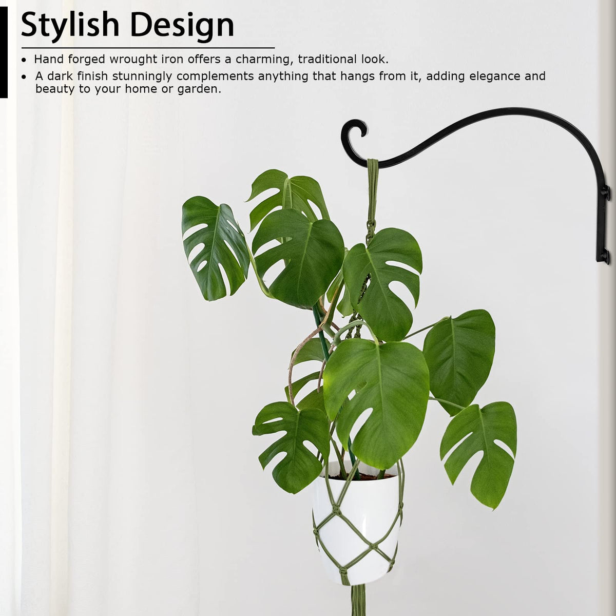 AYAYGD heavy-duty bracket supports up to 80 lbs for baskets, feeders, lanterns
