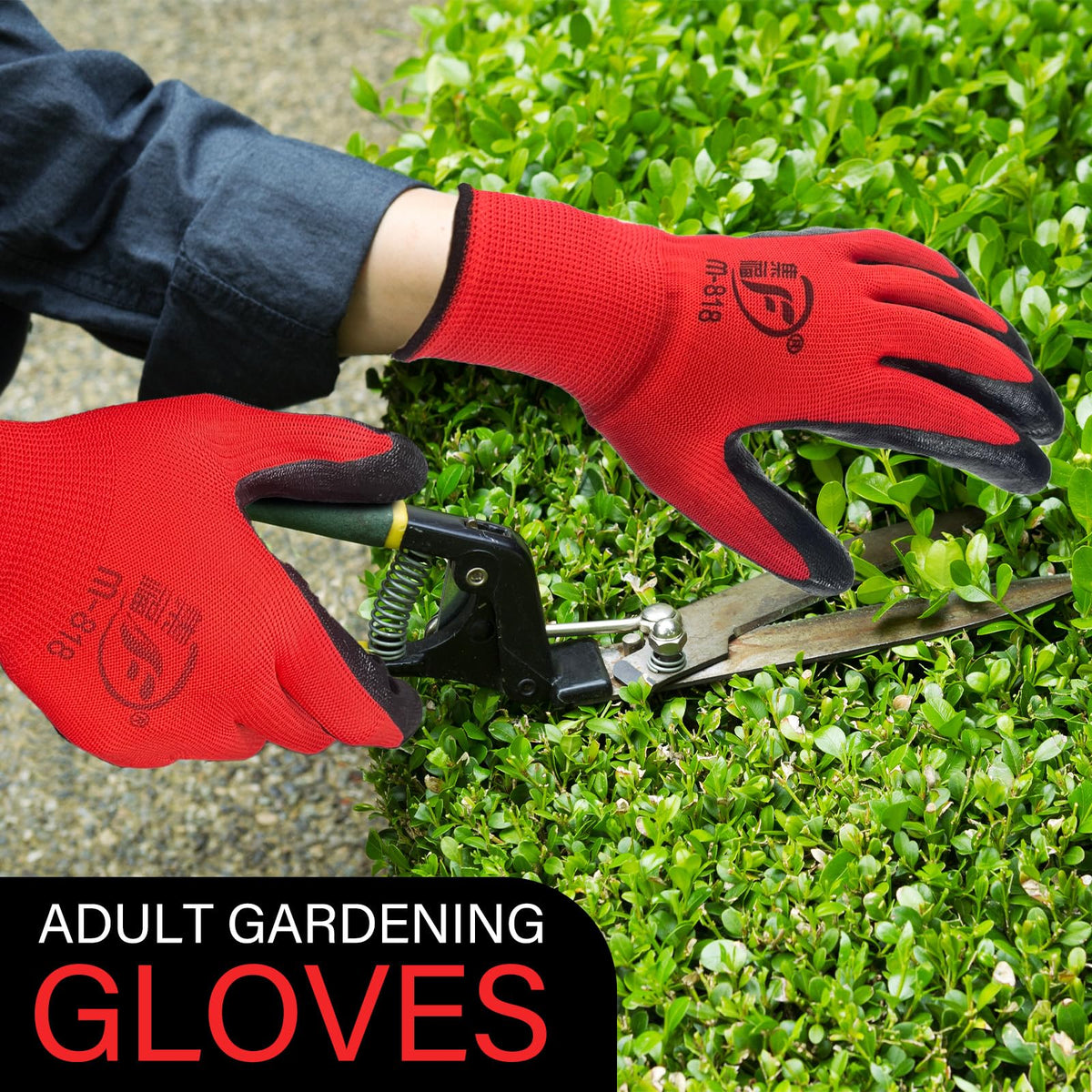 Ayearparty rubber-coated garden gloves showcasing durable material and anti-slip grip