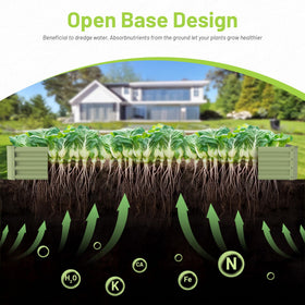Ayen Guard 2PC galvanized raised bed side view, showcasing spacious planting area.