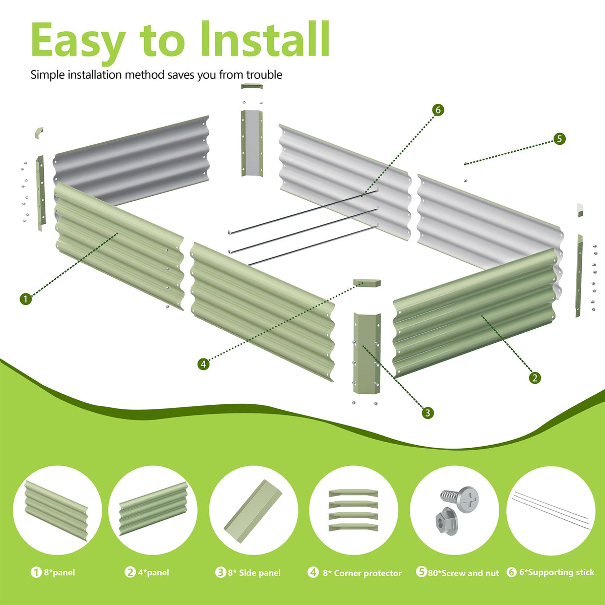 Ayen Guard 2PC raised bed edge polish, smooth edges for safe handling.
