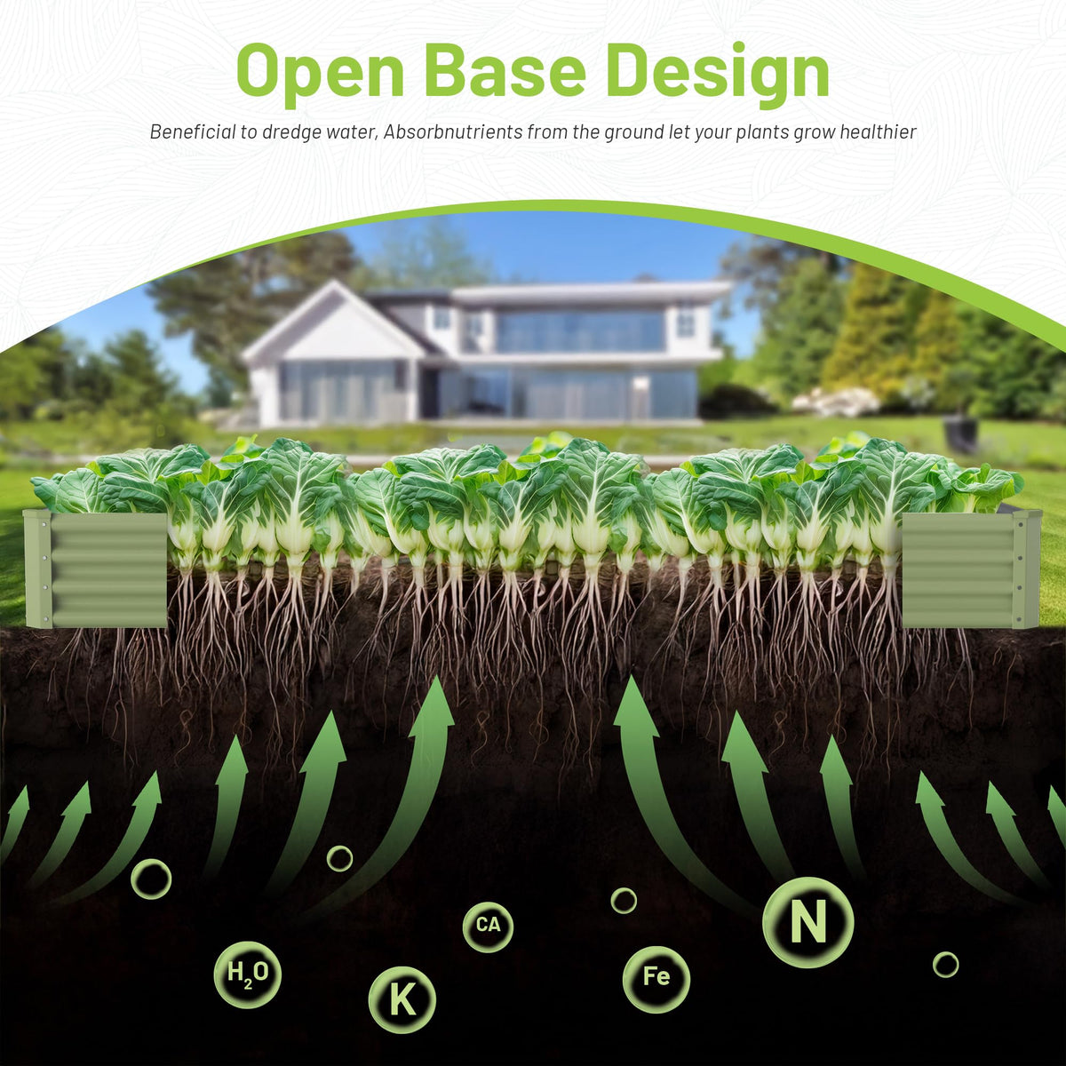 Ayen Guard raised bed side view shows sturdy galvanized steel for long-lasting use.