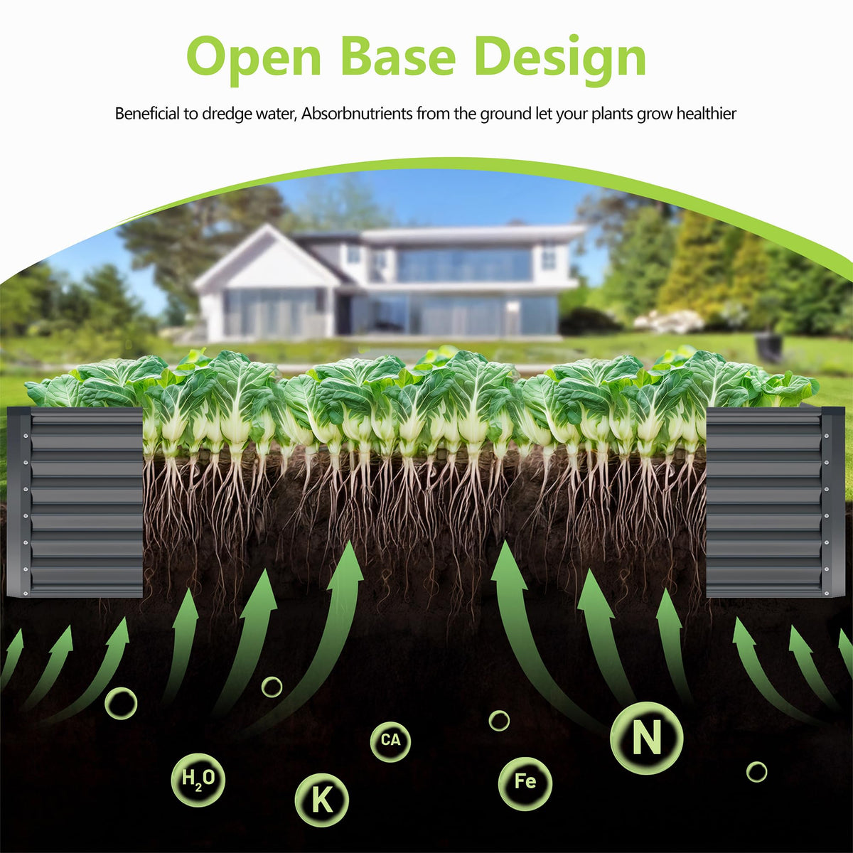 Ayen Guard galvanized raised bed emphasizes durability and weather resistance.