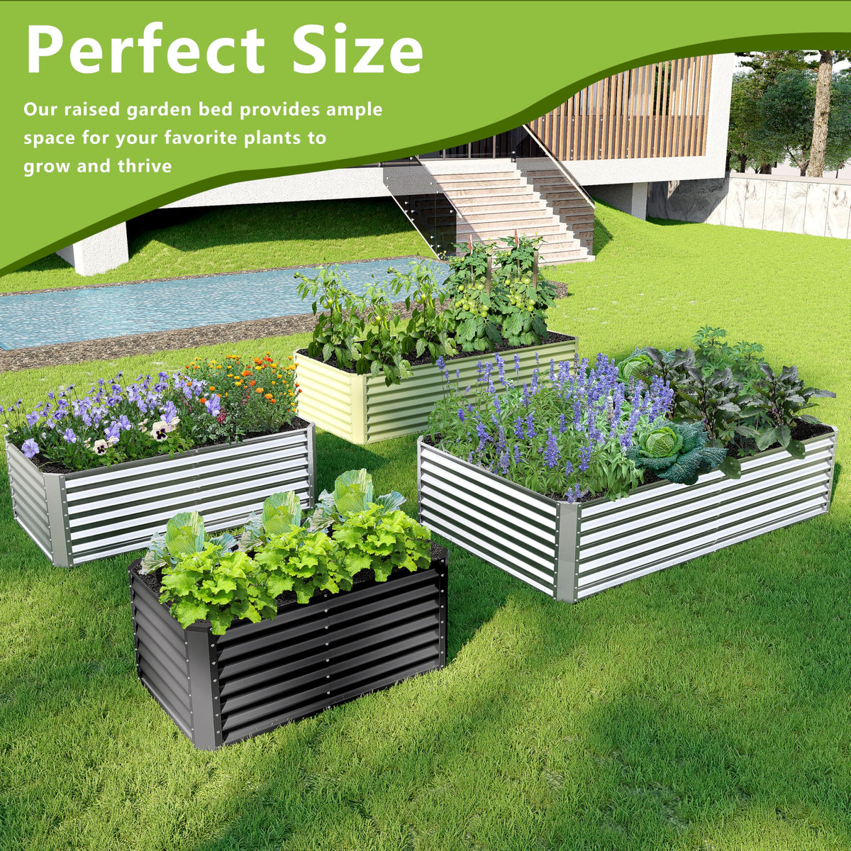 Ayen Guard grey finish adds a stylish, durable garden feature.