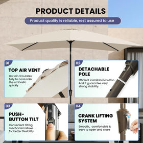Ayge umbrella crank tilt showing adjustable shade for afternoon sun