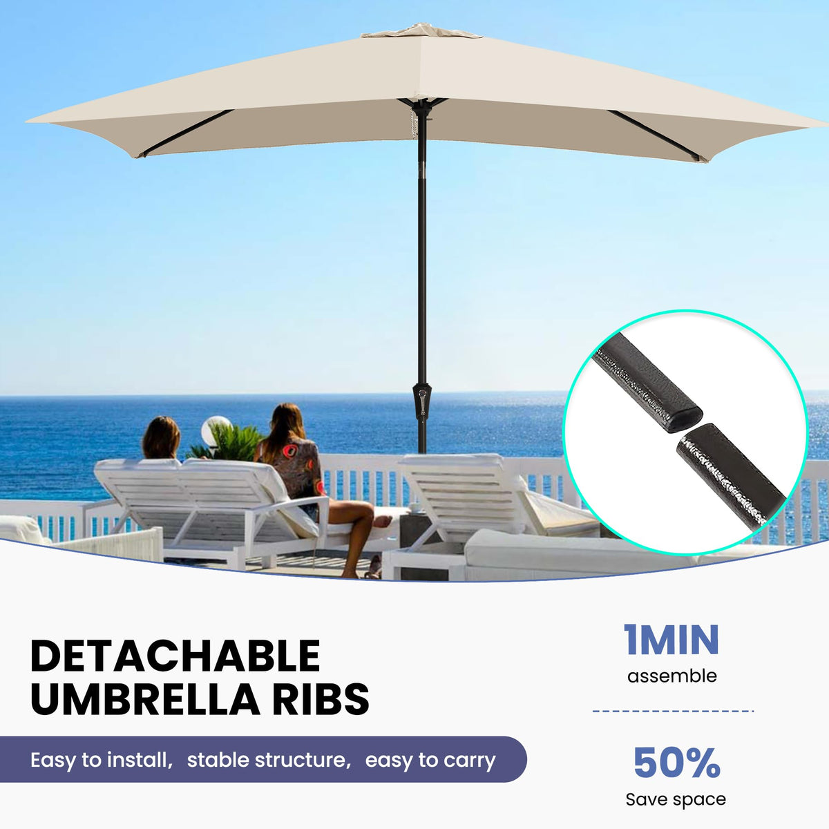 Ayge umbrella shading poolside or deck table for outdoor relaxation
