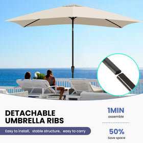 Ayge umbrella shading poolside or deck table for outdoor relaxation