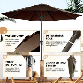 Ayge crank tilt mechanism shown for easy shade adjustment.