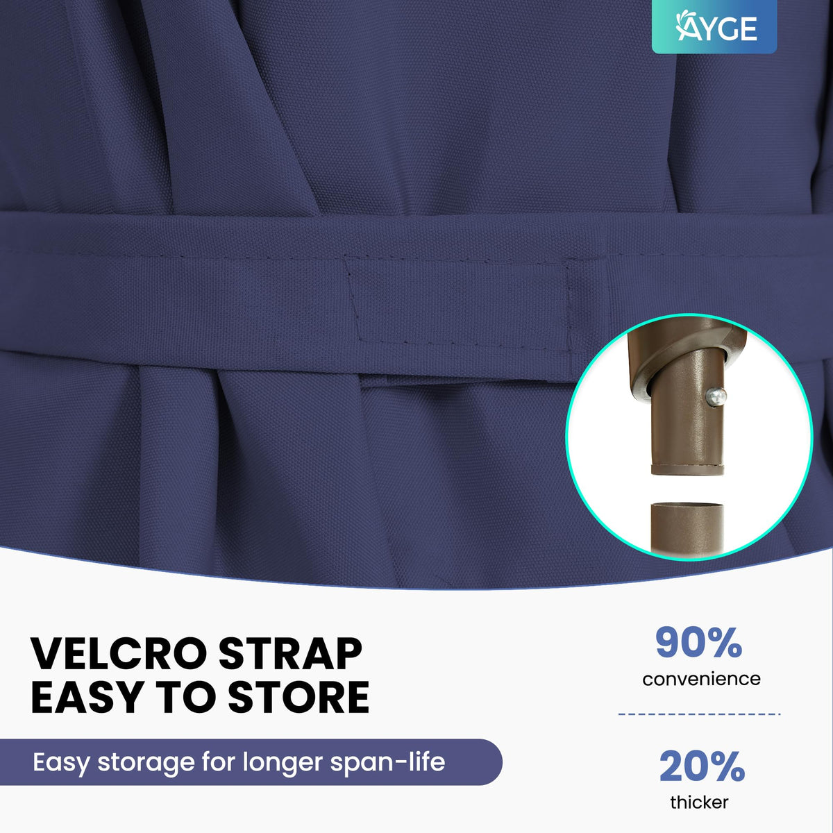 Ayge heavy-duty frame with steel ribs provides strong wind resistance.