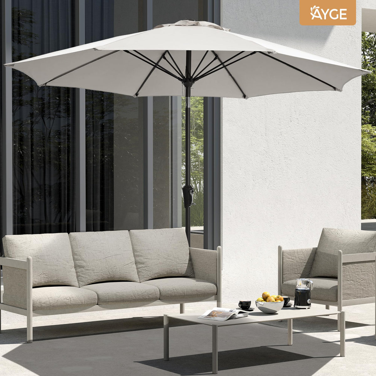 Ayge umbrella base not included; requires a sturdy base